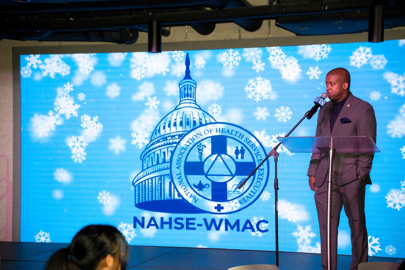 The chapter president addressing guests